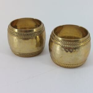 MCM 90s Brass Napkin Set of 2 Rings Classic Dining Home Decor
